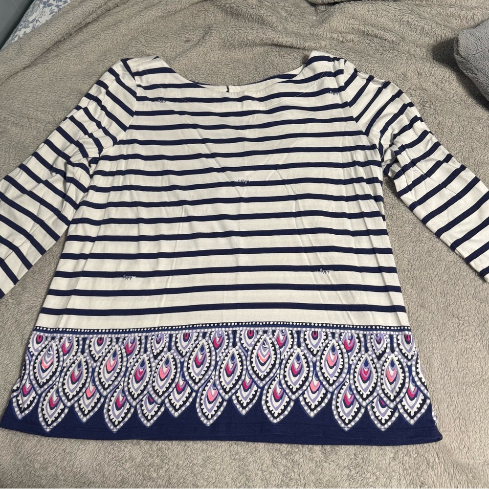 Lilly Pulitzer Navy and White Striped Top